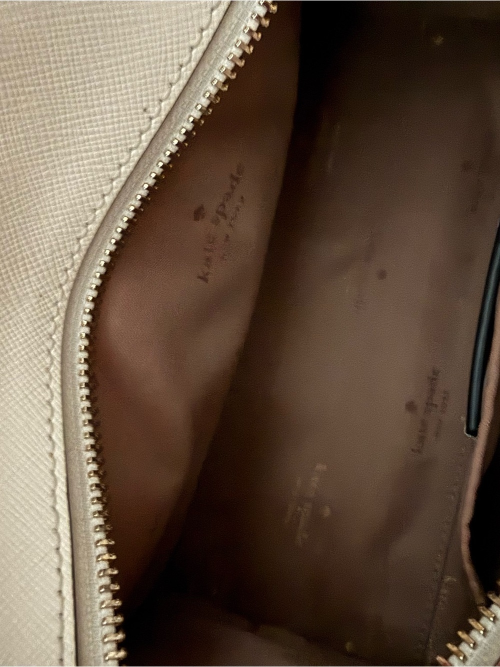 kate spade Two-Tone Leather Satchel in White, Taupe and Black - Picture 3 of 4